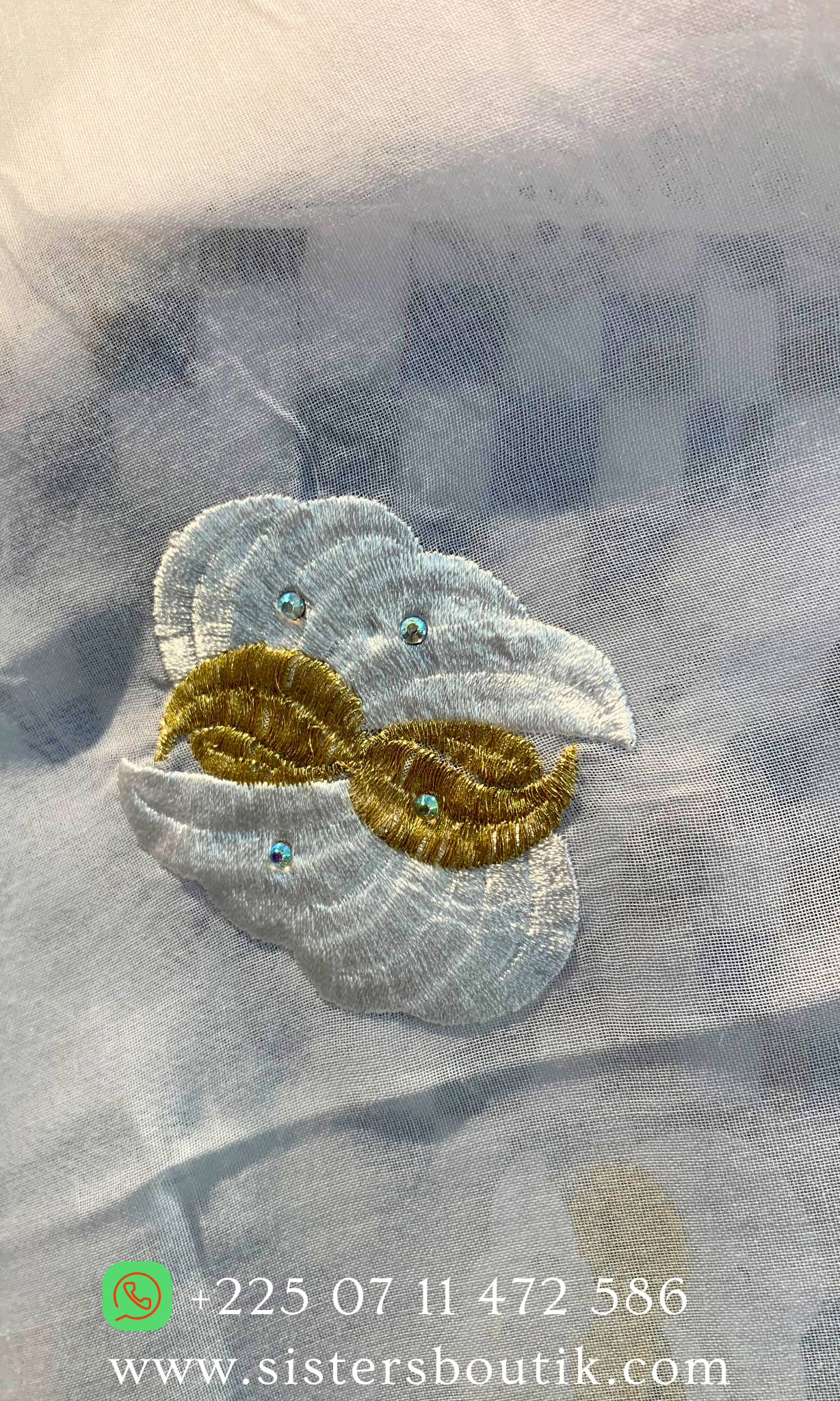 Voile de prière brodé VIP Blanc 001