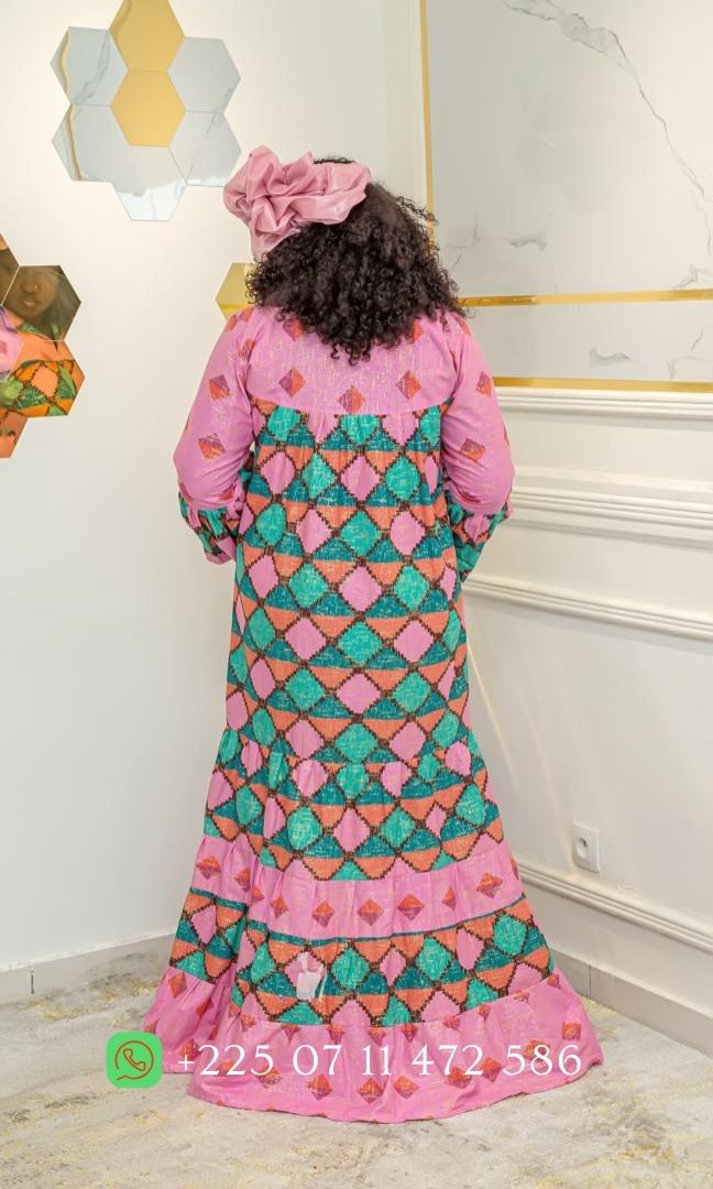 Robe en pagne Rose - 038